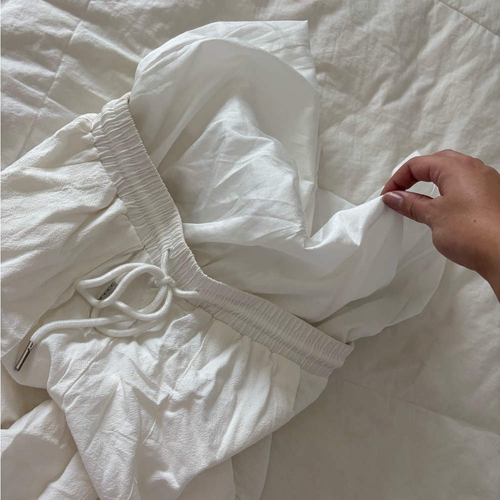 White Drawstring Pants - Picture 3 of 6